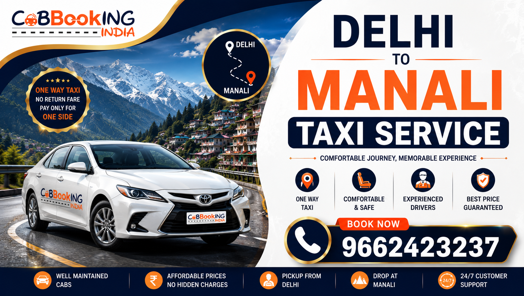 Delhi to Manali Taxi Service