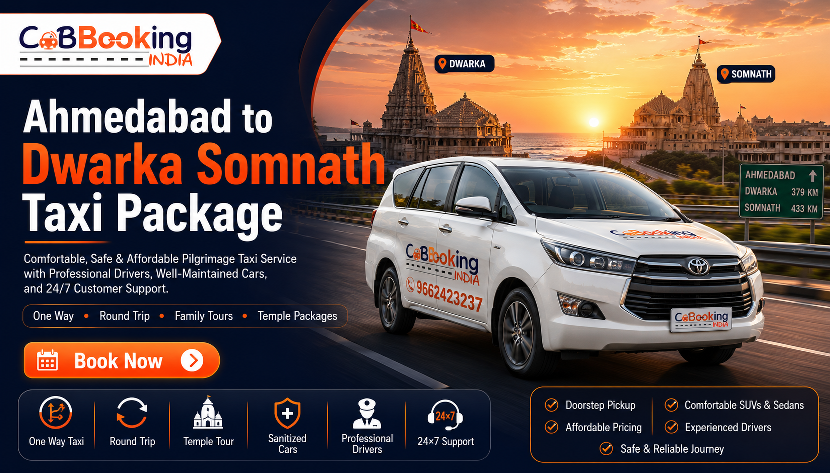Ahmedabad to Dwarka Somnath Tour Package