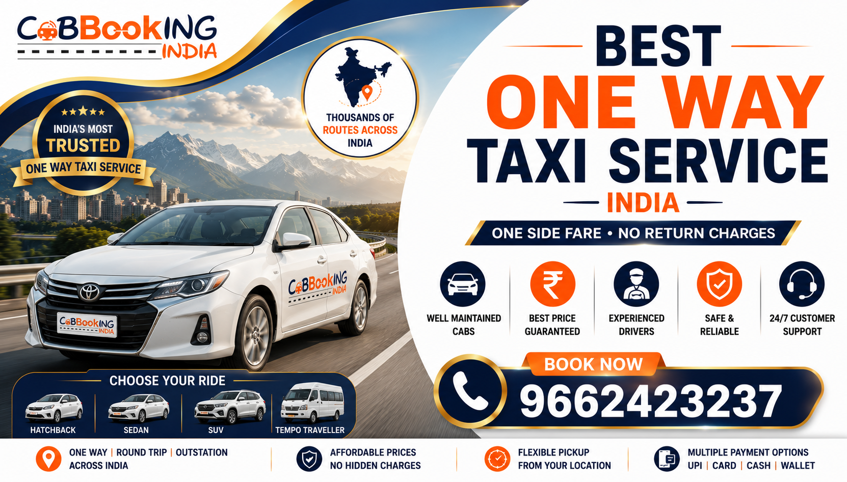 Best One Way Taxi Service in India