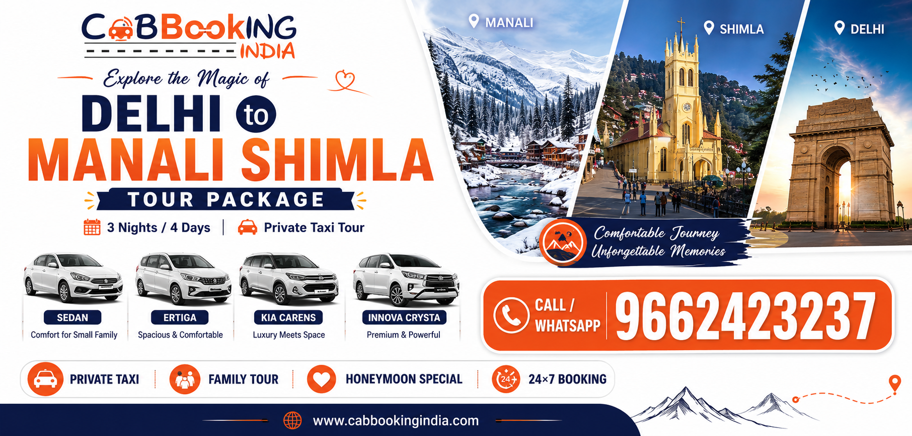 Delhi to Manali Shimla Tour Package by Taxi
